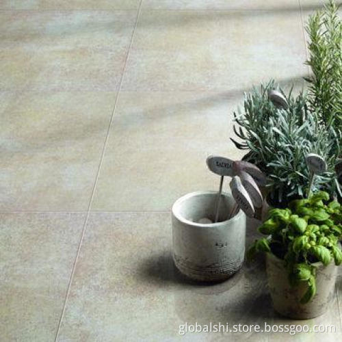 Rustic tile with polished surface, glazed porcelain